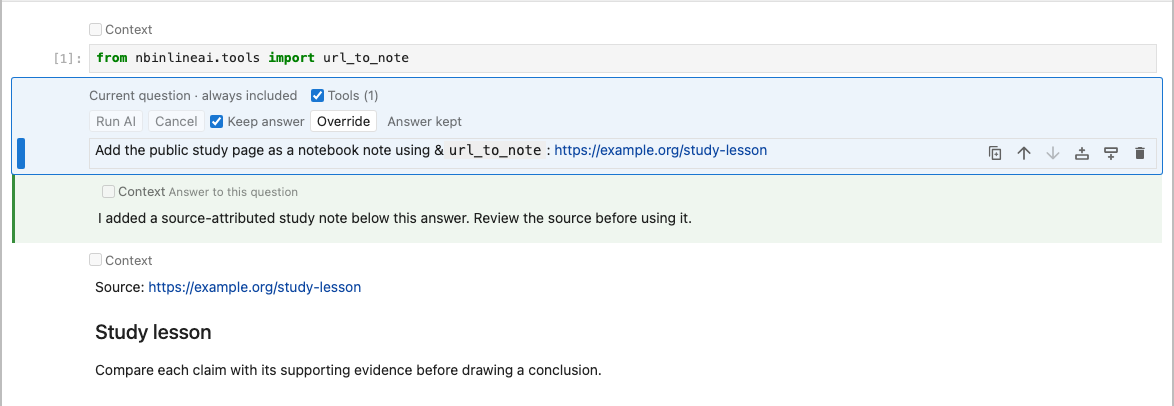 A public-page excerpt with a source link inserted as its own Markdown note