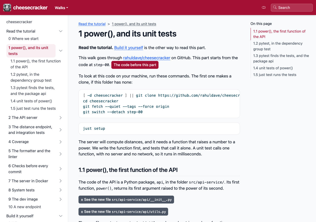 Read the tutorial: part 1 of cheesecracker, with the code where the part starts